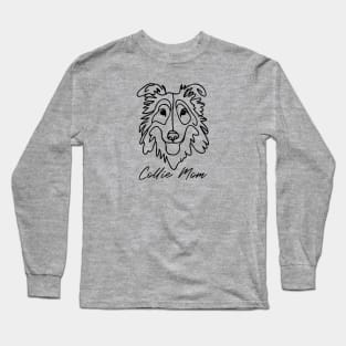 Collie Mom Line Art Long Sleeve T-Shirt